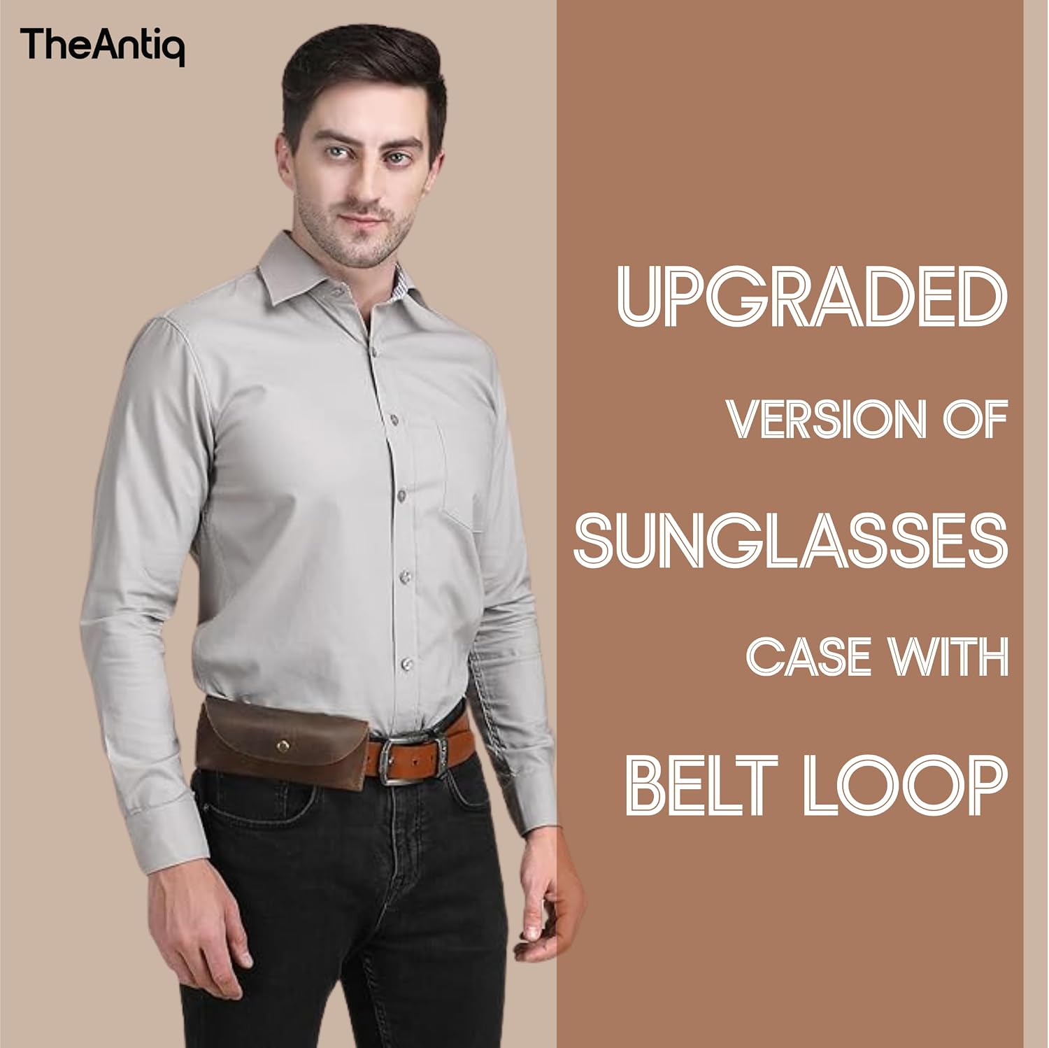 Leather Sunglasses Case Genuine Eyeglass Holder Reading Glasses Protector Vintage Eyewear Storage for Men and Women