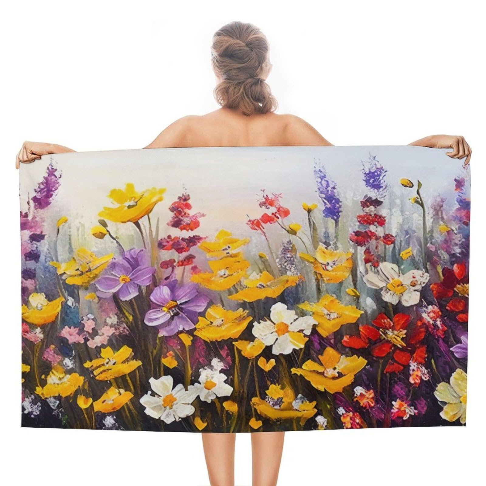 Serviette de plage pour la natation et le yoga au motif coloré