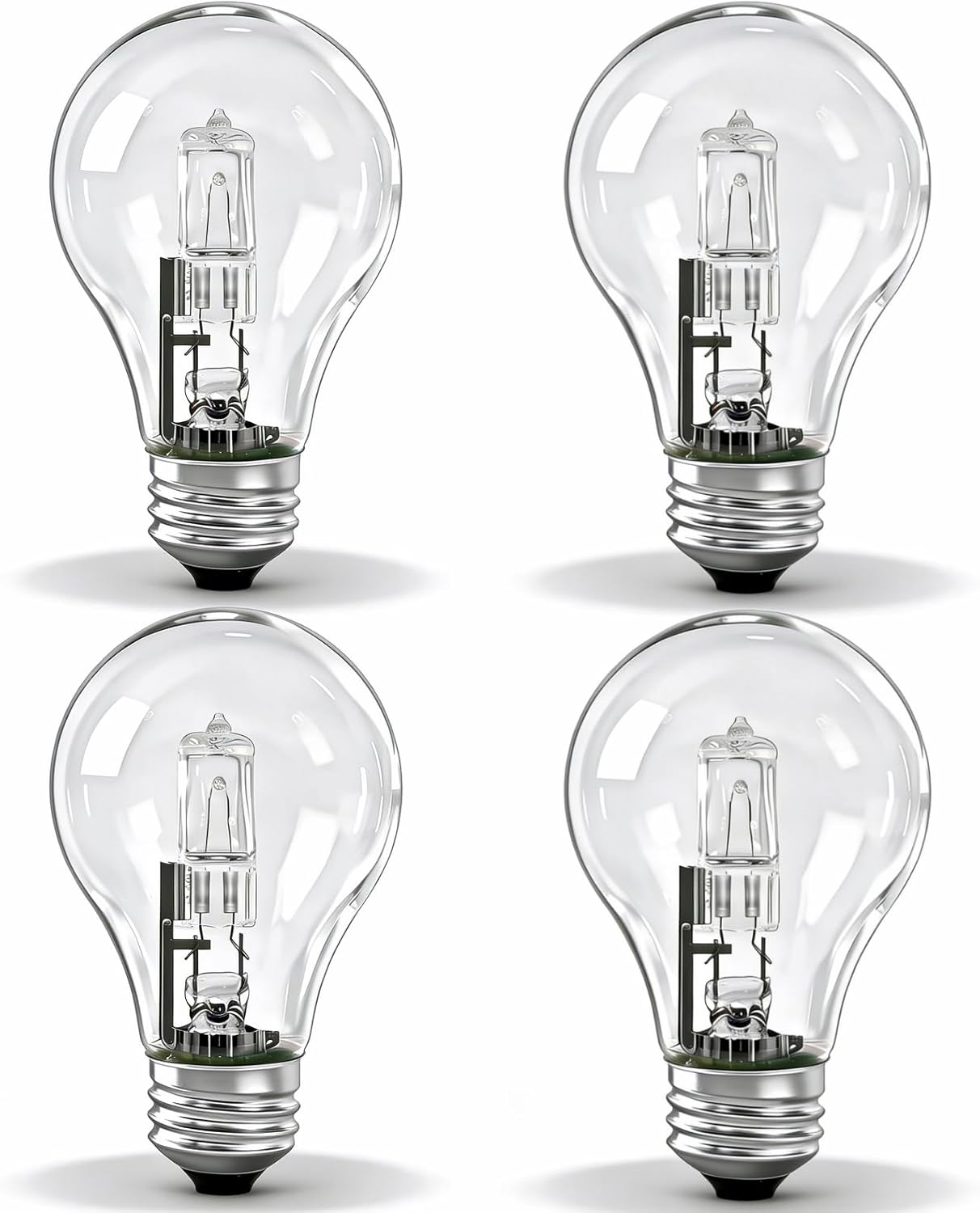 (4Pcs)043168787963 78796 Halogen Bulbs, Suitable for A19 Bulb Type E26 Threaded Base 120V43W, Replacing 60W Incandescent Bulbs, Used for Chandeliers, Desk Lamps, Wall Lamps and Other Lighting Fixtures