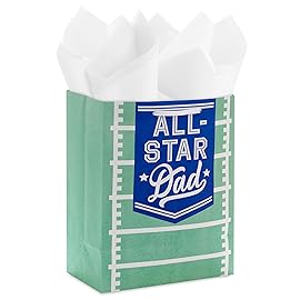Hallmark 9 Medium Gift Bag with Tissue Paper (All-Star Dad) for Father\'s Day, Birthdays, Valentine\'s Day