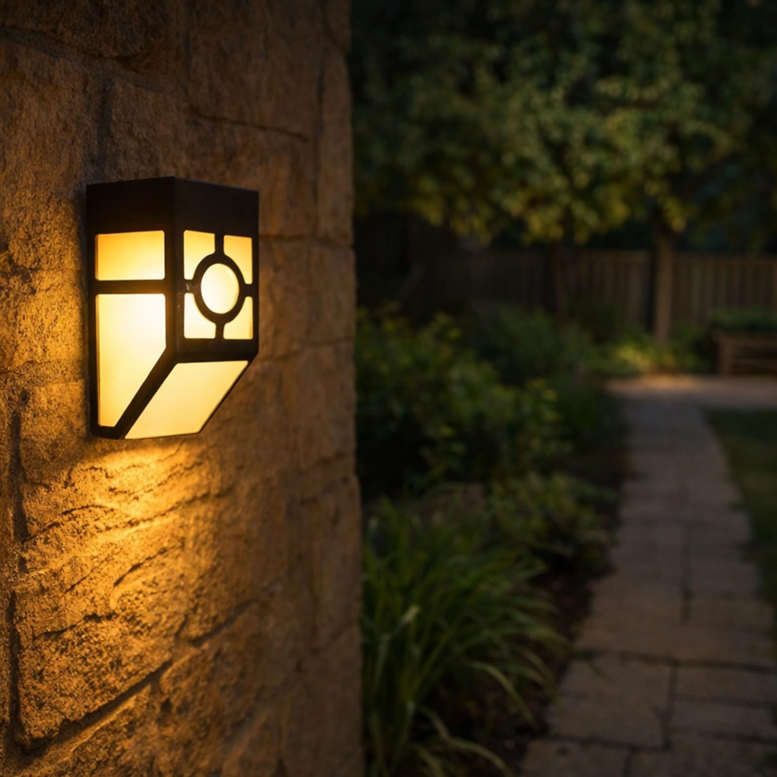 4 szt. solarne światła akcentujące, czarne lampy ścienne LED, ciepłe światło, 8 x 5 x 11 cm, wodoodporne, przełącznik pociągowy, łatwy start