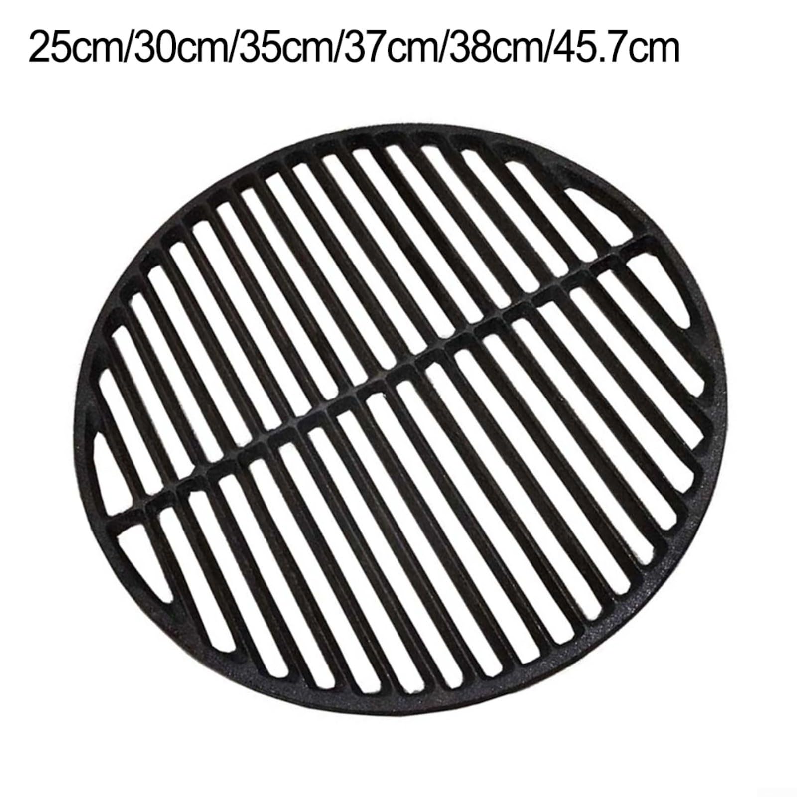 Okrągły żeliwny grill 25 cm do grilla gazowego, czarny - akcesoria do gotowania na świeżym powietrzu, idealne do grillowania, wszechstronne narzędzie do grillowania, idealne do ognisk i innych miejsc