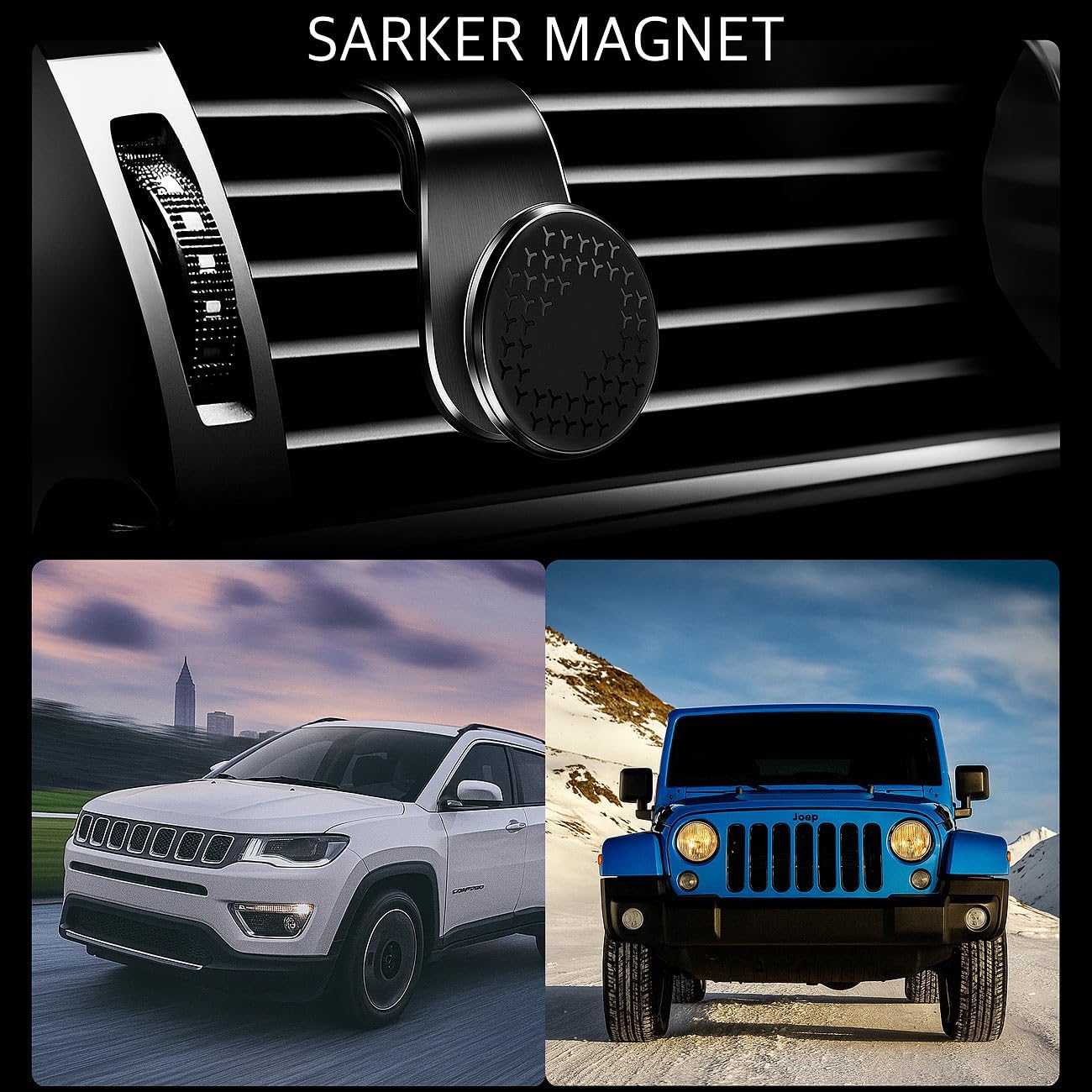 Callstel Car Mobile Phone Holder: Car Mobile Phone Holder for Air Vent Grille, 360° Rotatable, Includes Magnet (Mobile Phone Holder Magnet Apple, Car Mobile Phone Holder Ventilation Grille, Navi) image 3