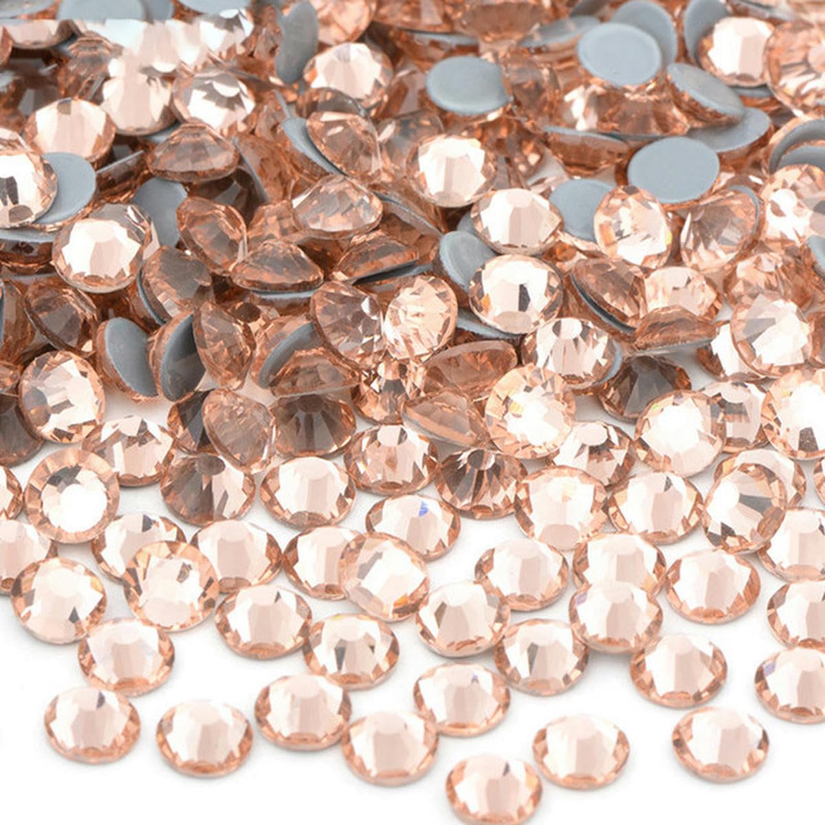 SS6 8 10 16 20 30 Citrin AB Glaskristall Hot Fix Strasssteine zum Aufbügeln Glitzerstein in Großpackung-Hotfix Light Peach-SS20 100gr 14400Stk