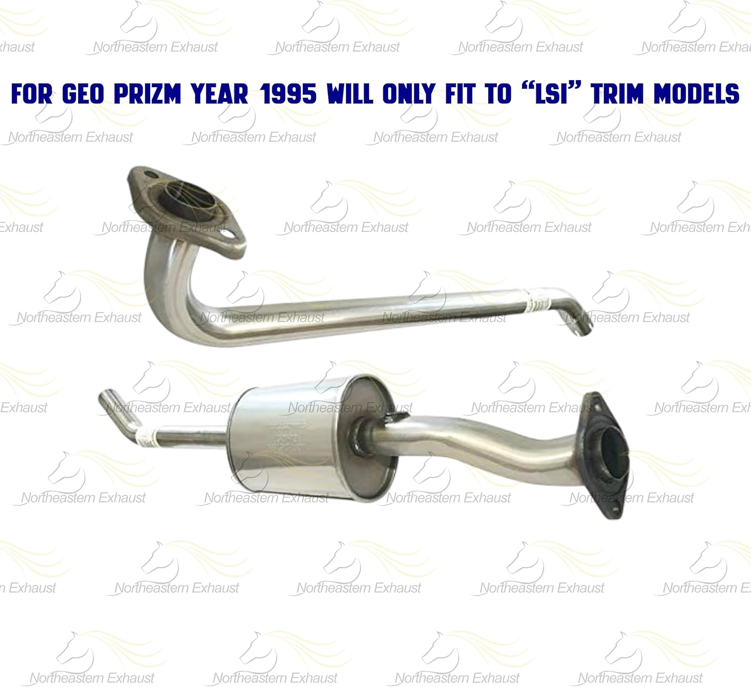 Northeastern Exhaust | Stainless Steel Exhaust Resonator Pipe Compatible for 1995-1997 Toyota Corolla and GEO Prizm | 1.8L | Free Clamp and Gaskets Included | Automotive Replacement Part