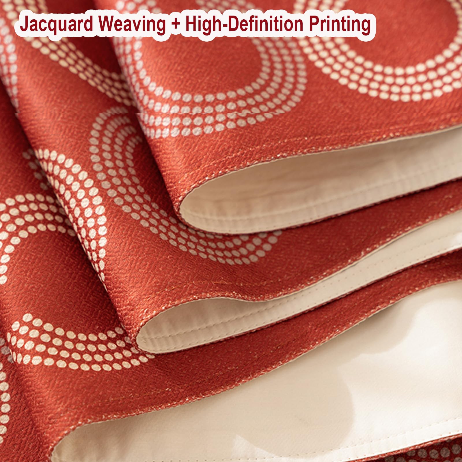 Dxcaicc Rustikaler Roter Tischläufer Aus Kunstleinen, Jacquard-Muster Mit Fließenden Quasten, Hitzebeständig Und Knitterfrei, Tischdekoration Für Festliche Anlässe,3,35×220cm