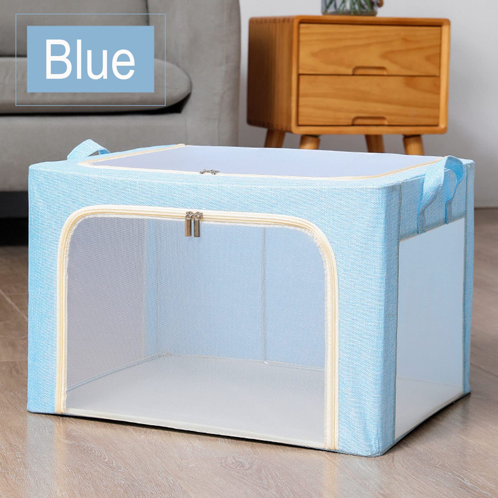 Borse portaoggetti pieghevoli sotto il letto con manico rinforzato: design spazioso e trasparente per vestiti, scarpe, biancheria da letto - Cerniere resistenti e grande capacità
