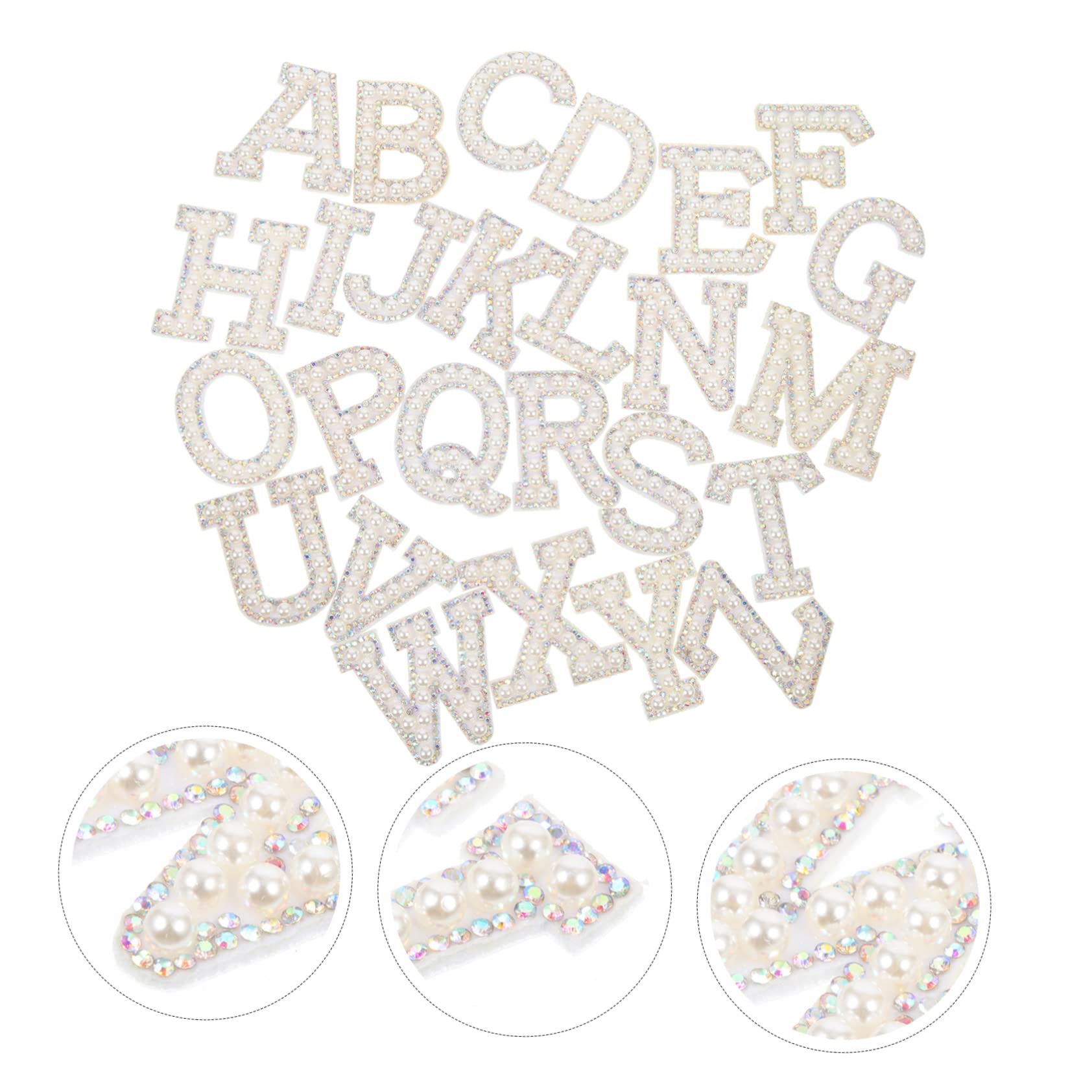 Ciieeo 52pièces Patches Thermocollants Lettre Avec Strass Pour Vêtements Accessoires De Décoration Et Réparation De Chapeaux Et Chaussures