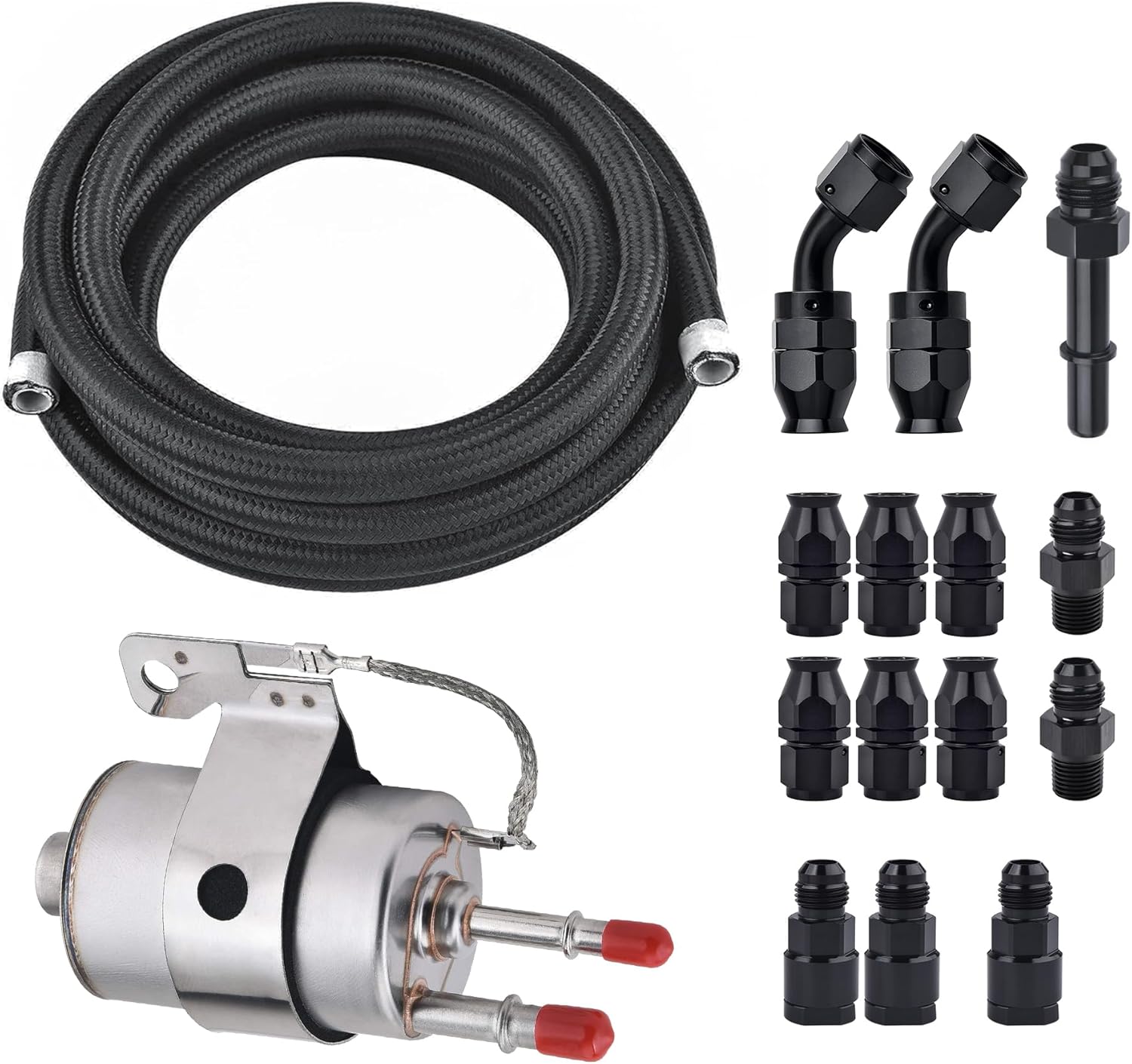 EVIL ENERGY LS Swap Fuel Filter Regulator 58PSI with 6AN PTFE EFI Fuel Hose Kit