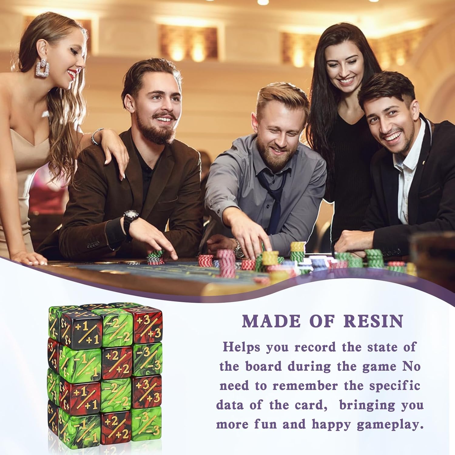 MTG Dice Counter, MTG Dice 48 Pieces, Dice D6 Token Magic Dice with MTG, CCG, Card Game Accessories, with Storage Bags