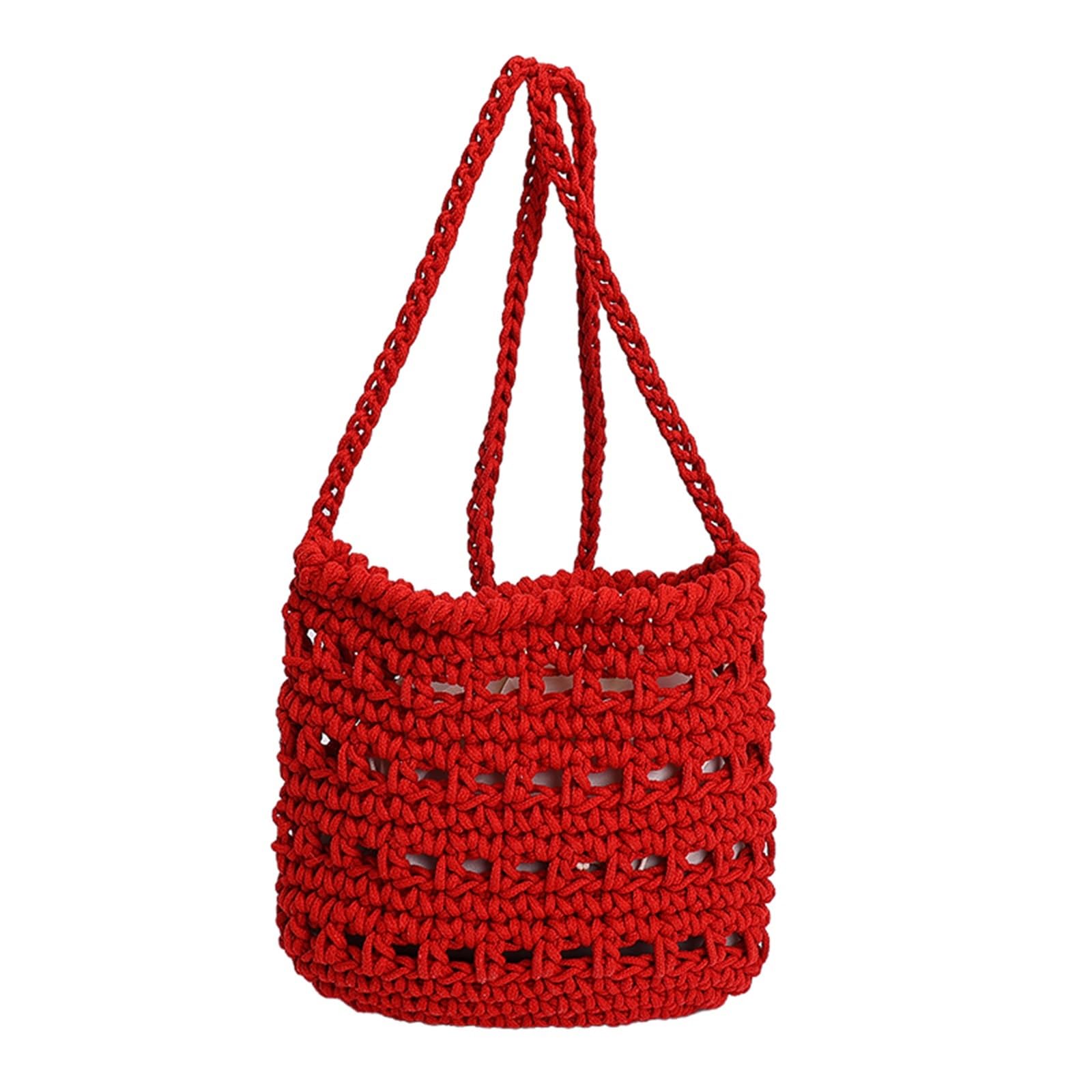 Bolso de Mano Tejido Calado Bolso bandolera pequeño tejido hueco de ganchillo, informal, for vacaciones, estético, diario, for compras en la playa