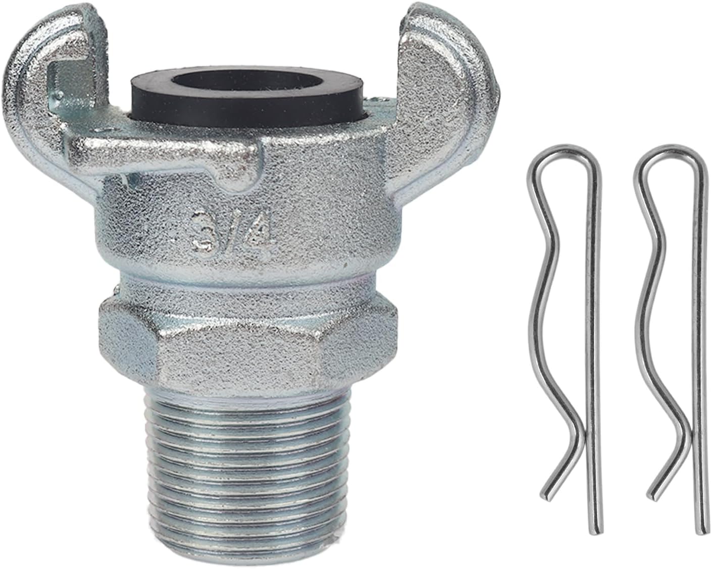 3/4 Inch Chicago Air Hose Fitting Adapter – 0.75" NPT Male Thread with 2 Lug Universal Coupling for Air Hose Connections