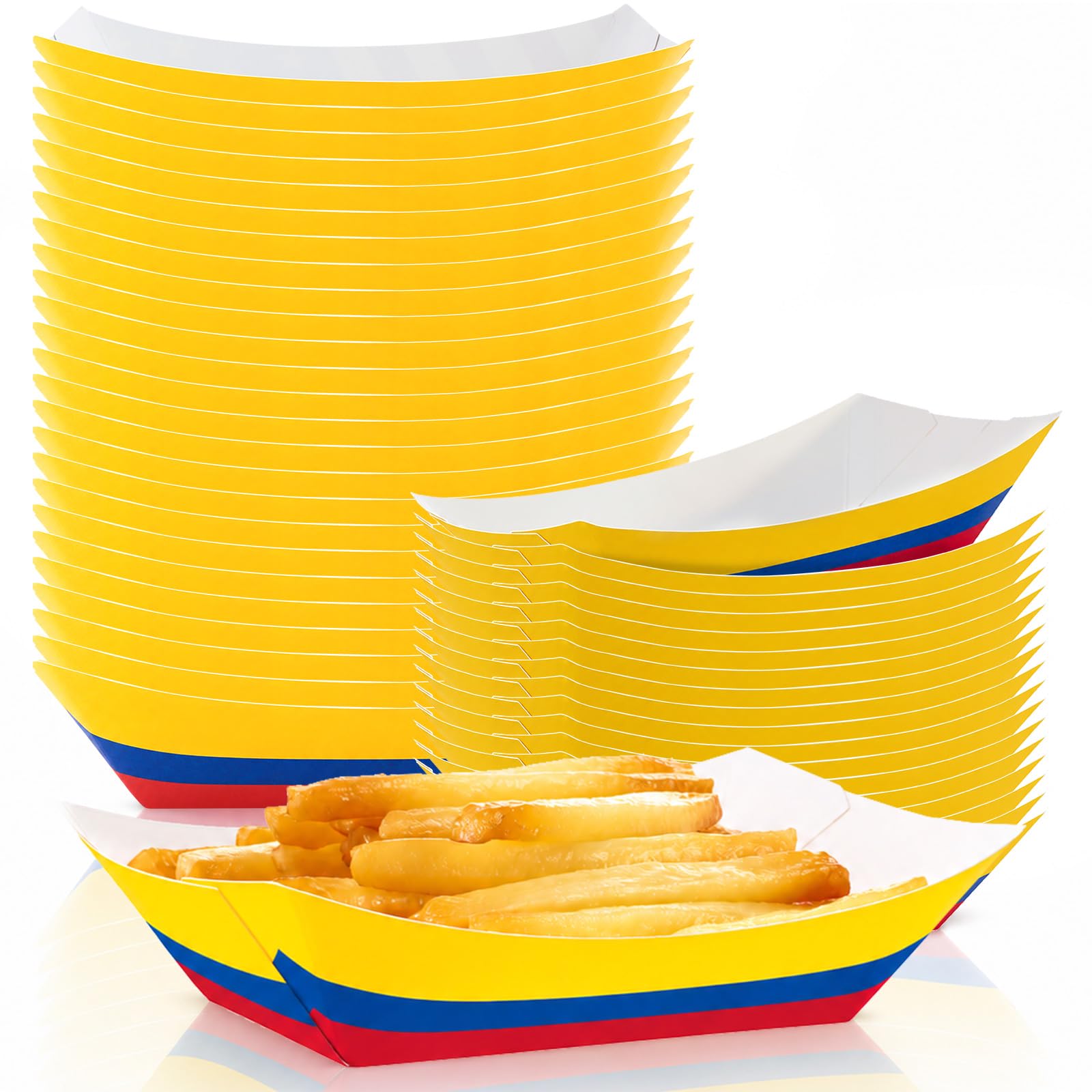60Pcs Colombia Flag Party Supplies Paper Food Trays Bulk