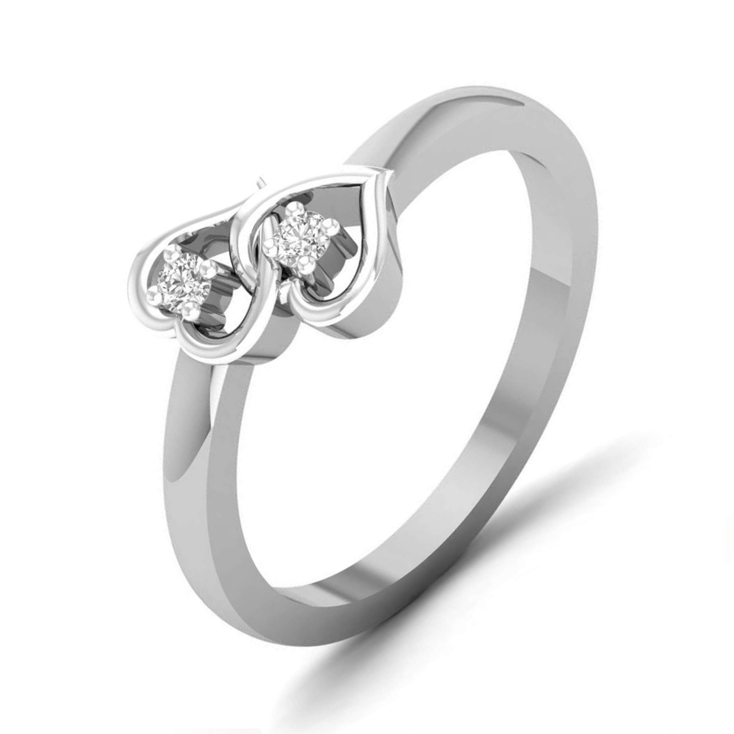 Vighnaharta Simply Dual Heart cz Rhodium Plated Alloy Ring for Women and Girls (White) (B07L8LD9VK) Amazon Price History, Amazon Price Tracker