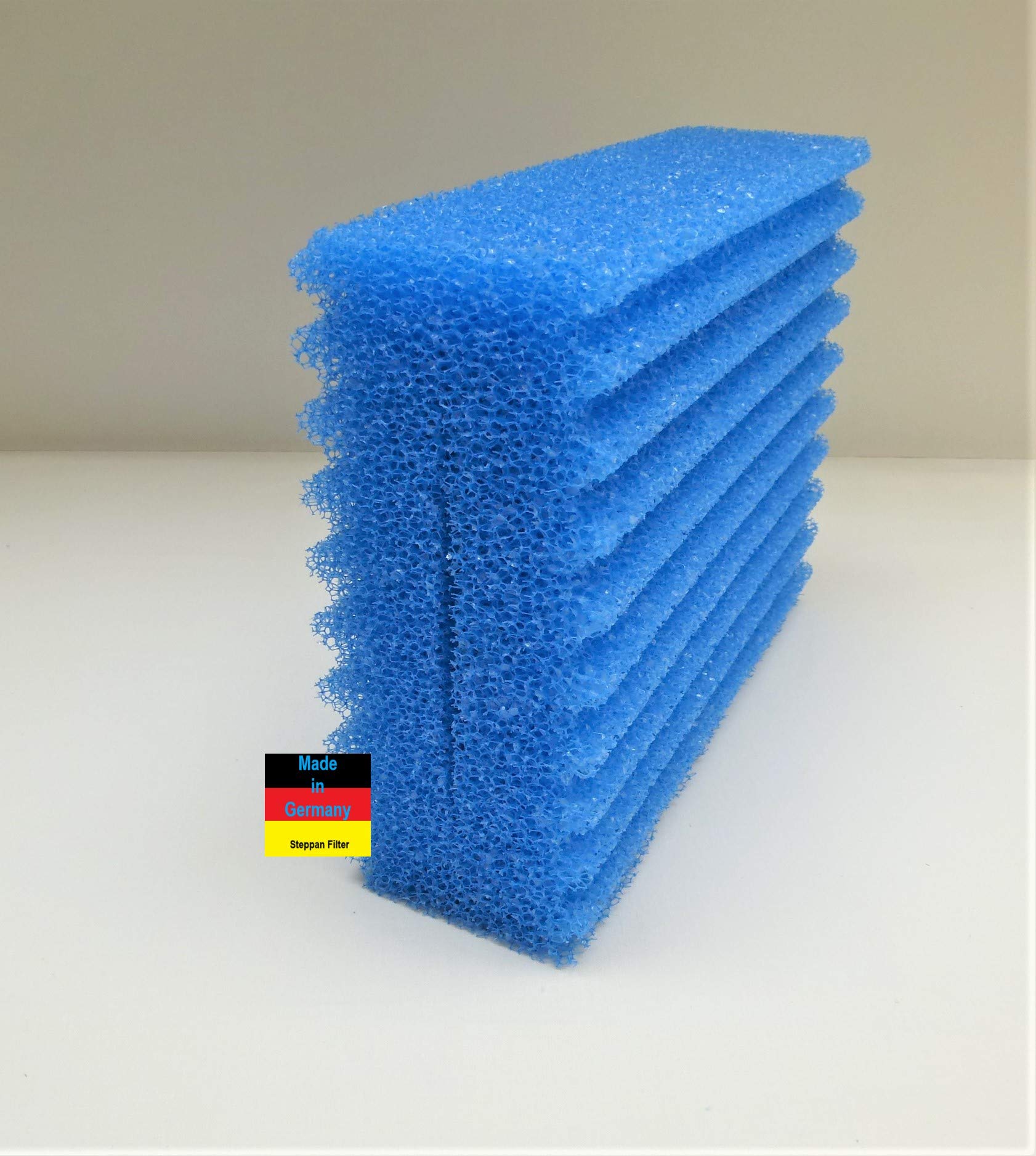 9 Filterschwämme 4 x Blau gewellt 4 x Rot gewellt und 1 x Grün glatt passend für Oase Biotec 10.1. und Oase BioSmart 36000