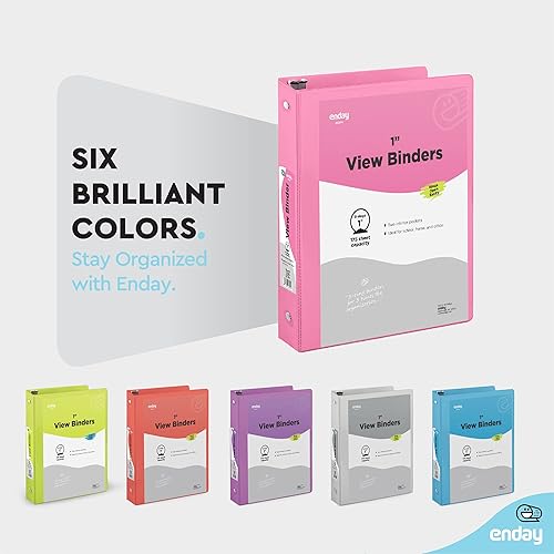 Vista 93 de Carpeta de 3 anillos de 1 pulgada, cubierta transparente de 1 pulgada con 2 bolsillos interiores, carpetas de anillos redondos de colores, en gris