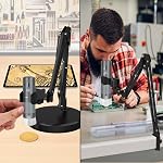 Max 55cm Height Universal Microscope Stand, Height 0-55cm Adjustable Digital USB Microscope Stand for Max Diameter 6cm USB Digital Wireless WiFi Microscope Camera Come with Table Clamp