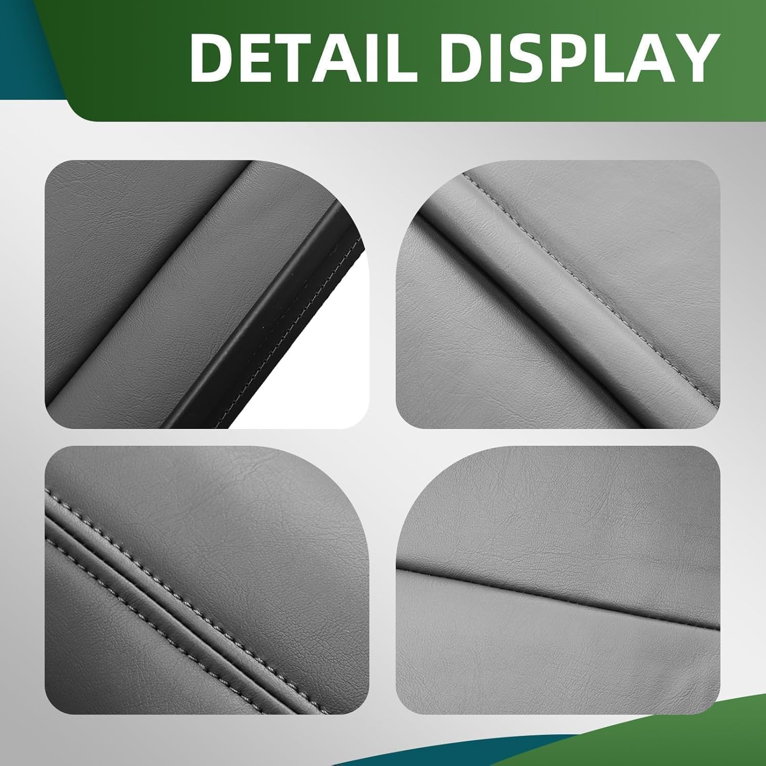 4Pcs Dark Gray Driver and Passenger Side Bottom and Top Lean Back Compatible with Tahoe Suburban Avalanche Yukon Silverado Sierra Leather Seat Cover #692 or 69i