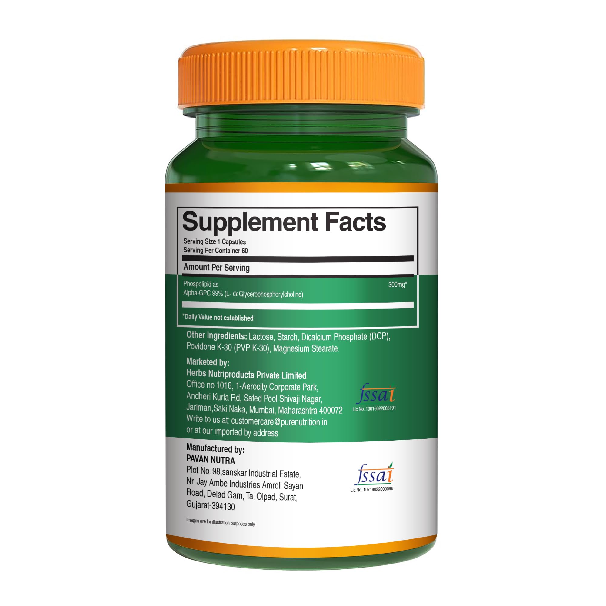 Pure Nutrition Alpha GPC (300mg) – 60 Veg Capsules | Helps to Improve Focus, Mental Clarity & Memory | Brain Health Supplement for Men & Women | Nootropic Formula - Image 7 thumbnail
