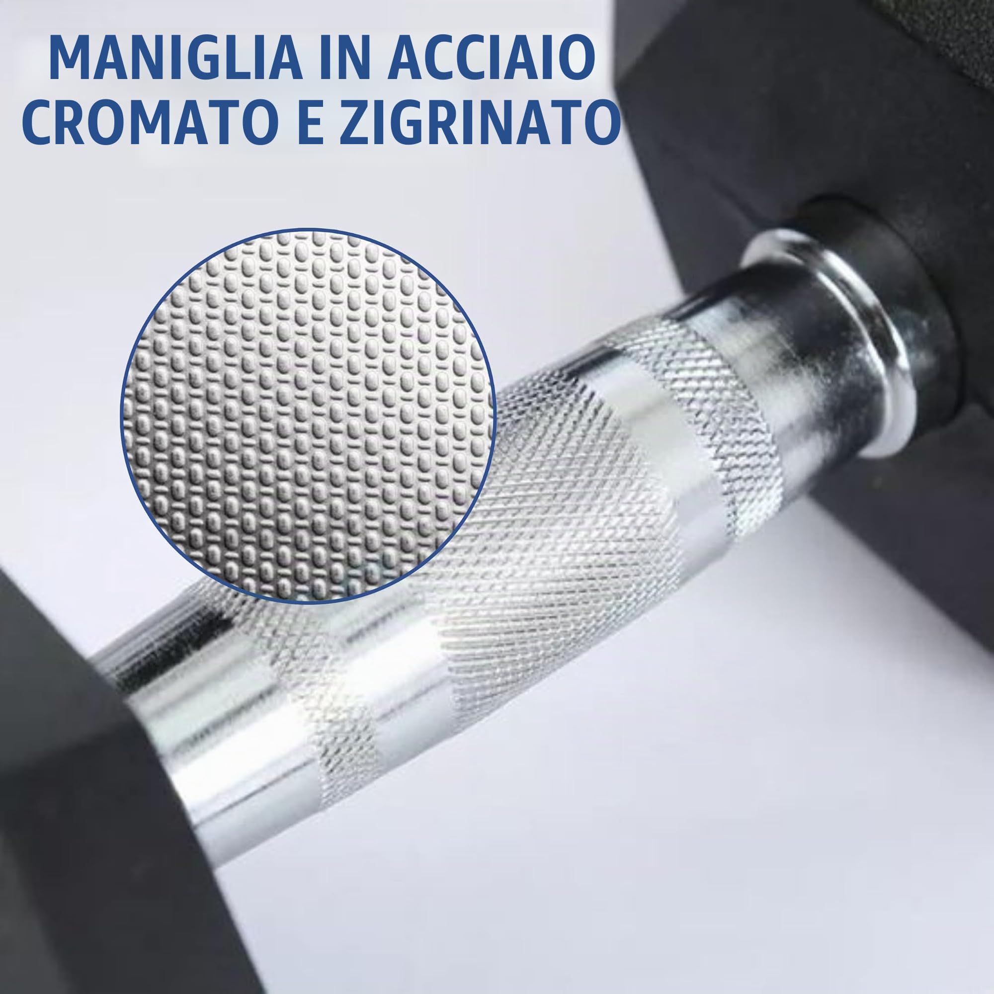Manubrio Esagonale Gommato 2,5 a 60 Kg, Dumbbells Manubri Palestra in Ghisa, Manubrio Palestra e Home Gym per Allenamento Muscolare, Dumbbell Esagonali [1 Manubrio]