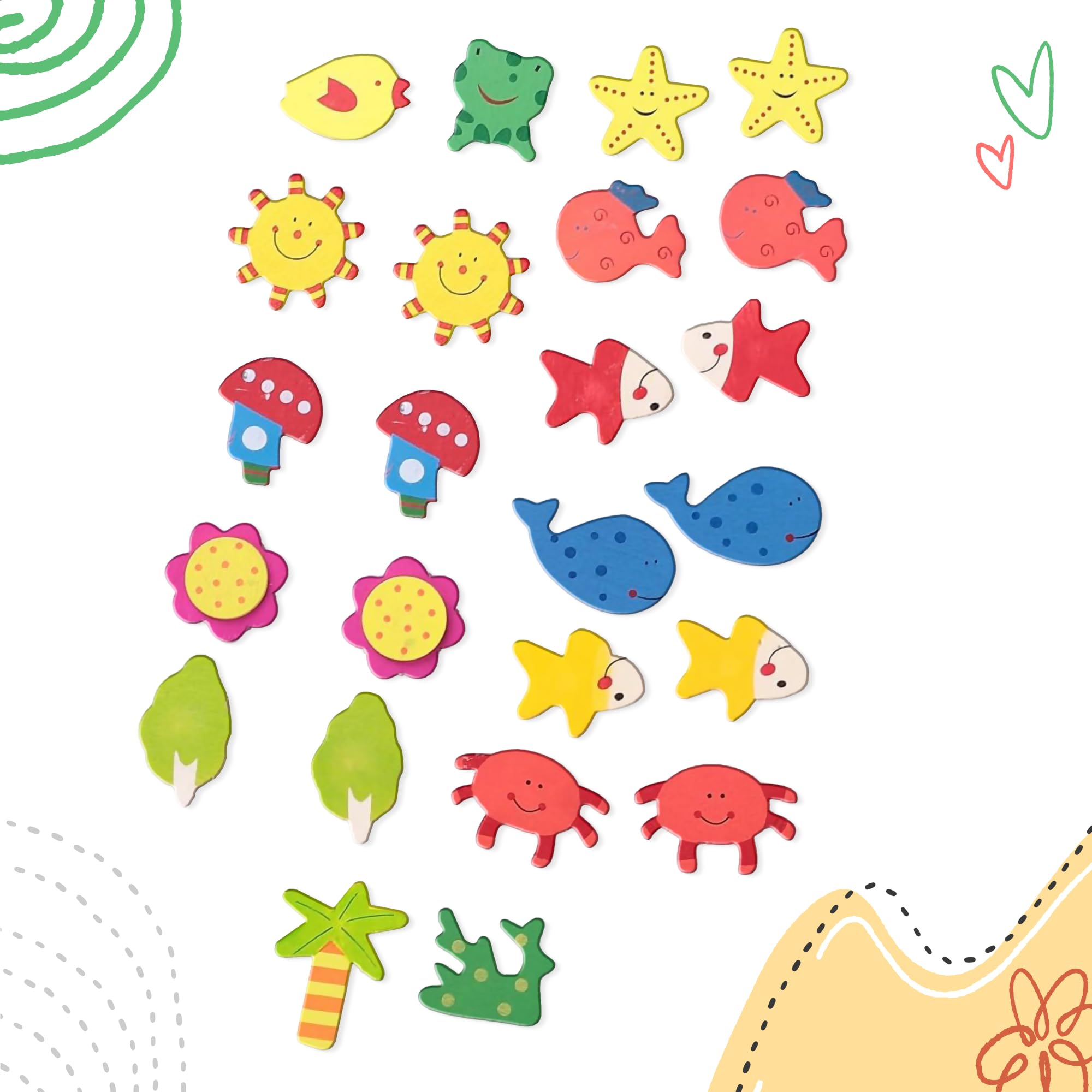 Gleevers Wooden Colorful Fridge Magnets Pack of 24 | Refrigerator Stylish Decor Magnets- Return Gifts for Kids Age 8-12 | Ideal for Small Gifts for Kids (B0CWL7SZ4Q) Amazon Price History, Amazon Price Tracker