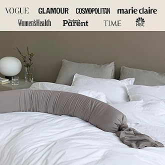 bbhugme Adjustable Pregnancy Pillow – Full Body Support for Side Sleeping - Adjustable Firmness and Shape - Supports Back, Legs, Belly, Hips for Pregnant Women - Removable Cover - Stone