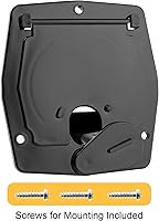 Vista 6 de Escotilla de cable eléctrico cuadrada RV para cables de 30 amperios (negro)