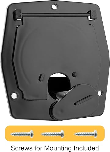 Miniatura 6 de Escotilla de cable eléctrico cuadrada RV para cables de 30 amperios (negro)
