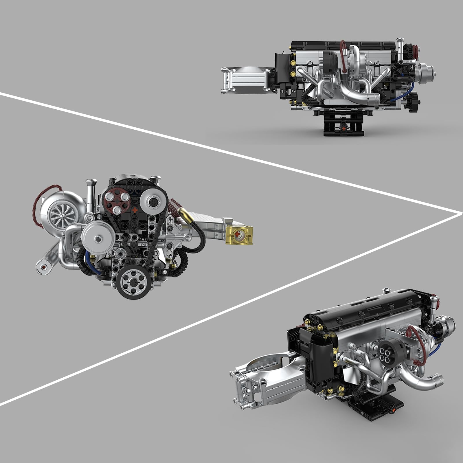 muuchuu Technik Inline-6 Engine Building Toy for Adult Super Car Engine That Work Brick Kit with Motor - Image 4