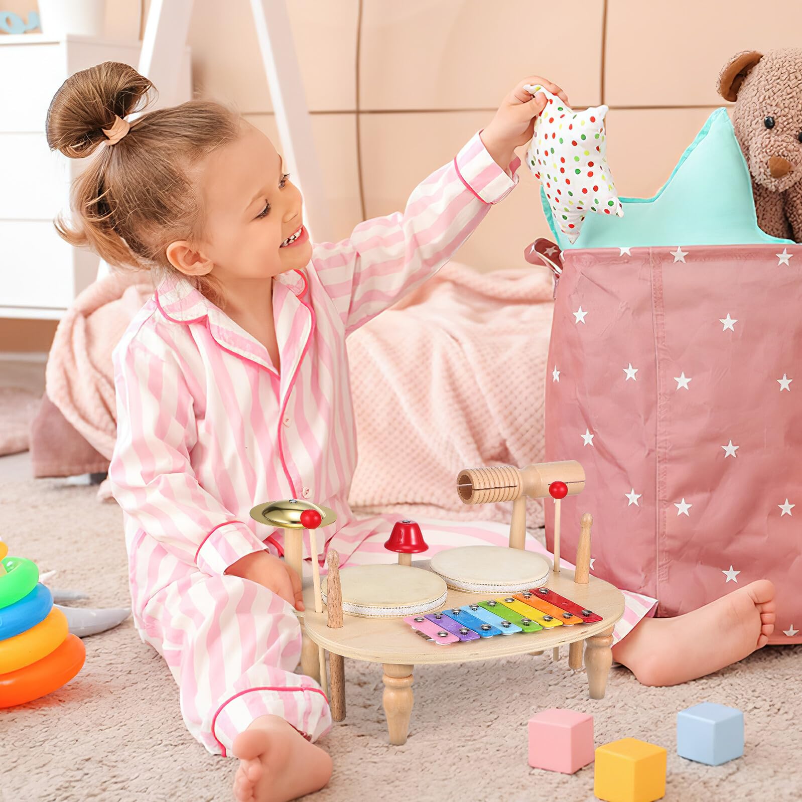 Strumento a Percussione in Legno per Ragazzo Ragazza, Xilofono | Kit Didattico Musicale, Colori Vivaci e Design Adorabile, Adatto per Regalo in Presente Musicale