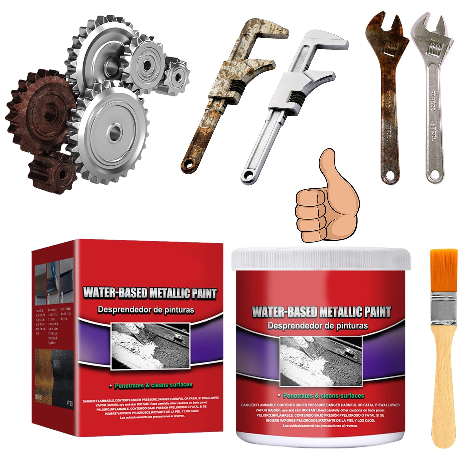 DrelenePiply Water-Based Metal Rust Remover - Piply Rust Remover for Metal, Fractionk Water-Based Metal Rust Remover, Water Based Metal Rust Remover (1 Pcs)