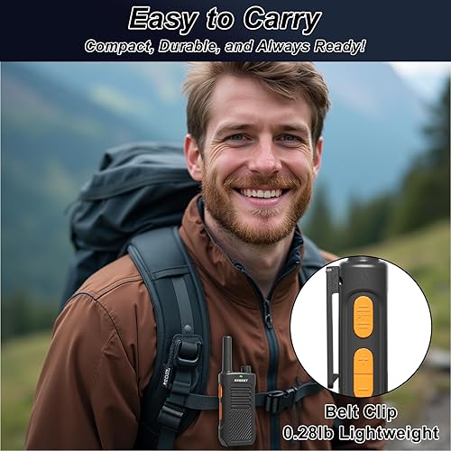 Miniatura 7 de Walkie Talkies, NXGKET Walkie Talkies para adultos, paquete de 2 radios bidireccionales recargables de largo alcance con 16 canales FRS, batería de