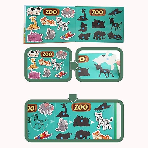 Miniatura 10 de NOOLY Montessori - Libro silencioso para niños, libro ocupado de aprendizaje temprano para números de cognición, animales y tráfico para niños de 3