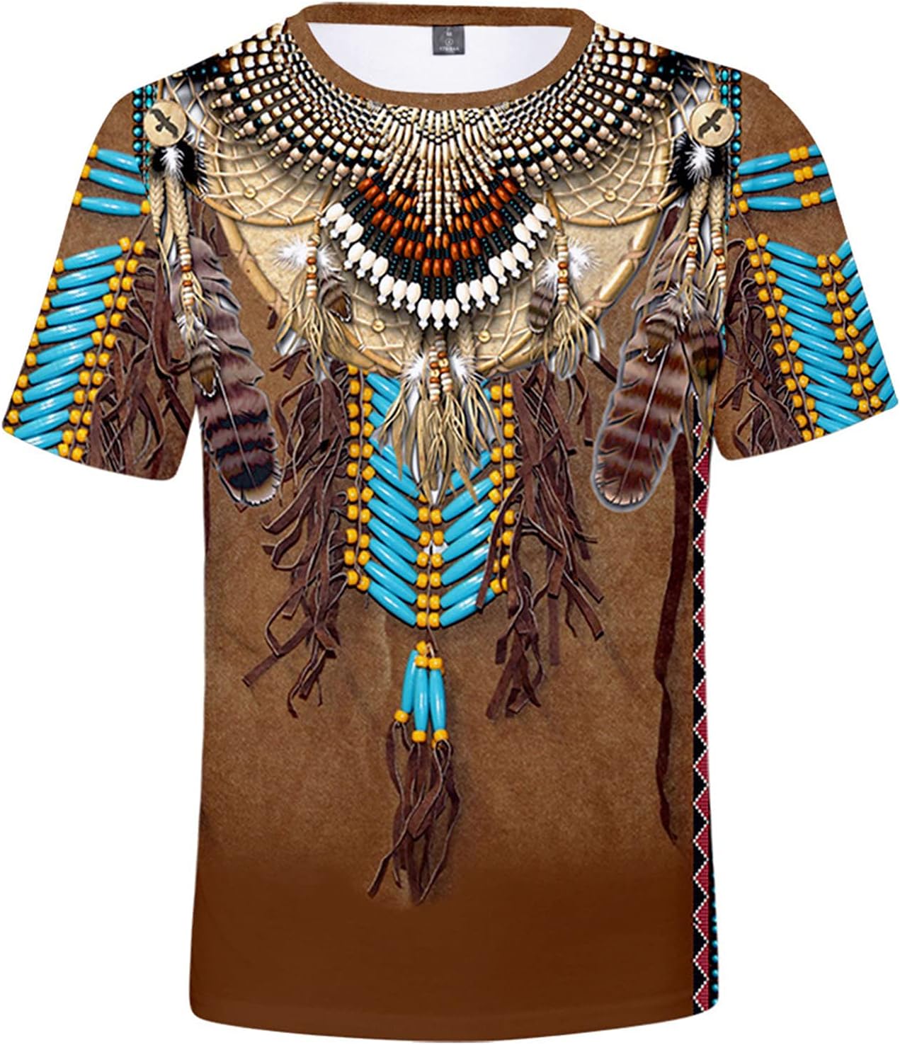 domorebestNative Indian Wolf 3D Printed Men T-Shirt Harajuku Fashion Short Sleeve Summer Streetwear Tee Shirt Tops
