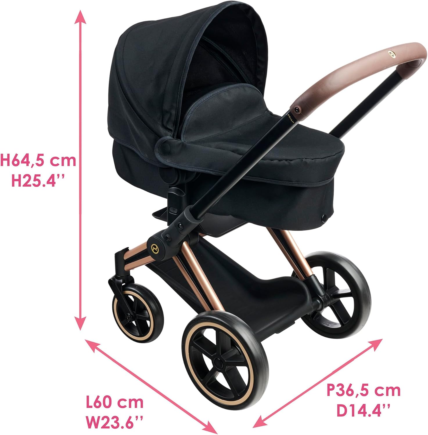 Corolle - Cybex Pram 9000142070 Black for 36 and 42 cm Dolls from 3 Years