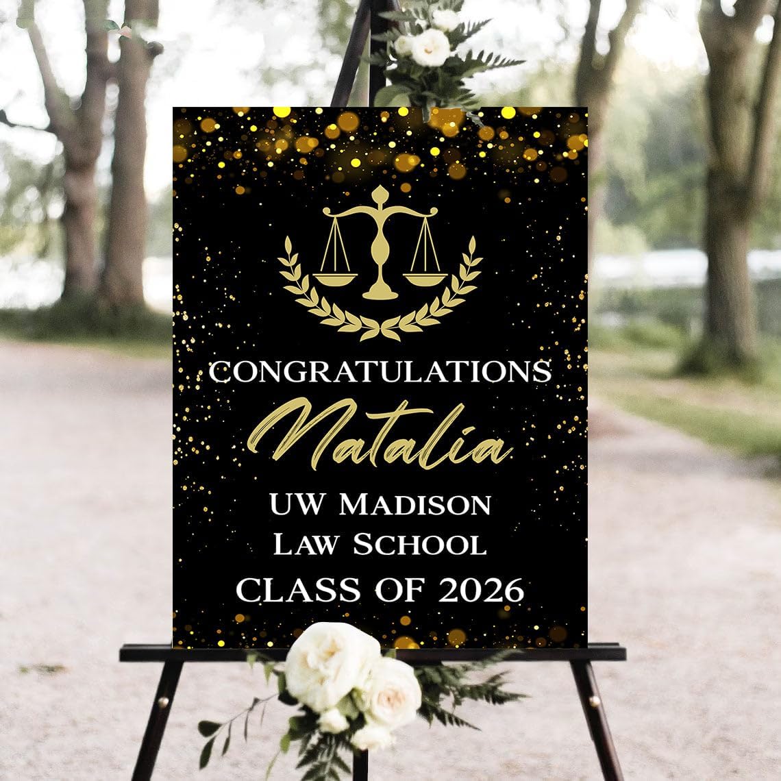 Personalized Law School Graduation Yard Sign, Law School Graduation Welcome Sign, Graduate Decorations, Class of 2026 Congratulations, Plastic Outdoor Weatherproof #1