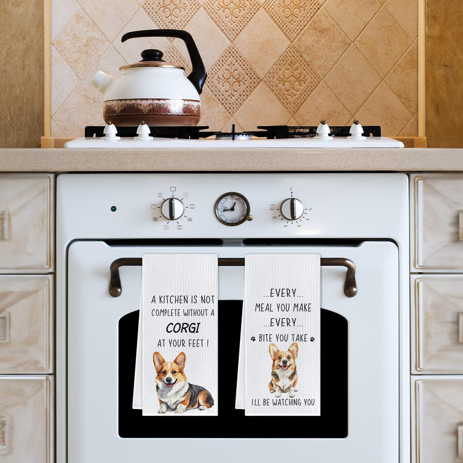 Cilri Corgi Kitchen Towels,Funny Corgi Hand Towels,Corgi DishTowels,Corgi Kitchen Towels Decor for Bathroom Kitchen,Corgi Gifts for Women,Corgi Gifts for Corgi Lovers16 X 24 Inches Set of 2 (184) - Image 5