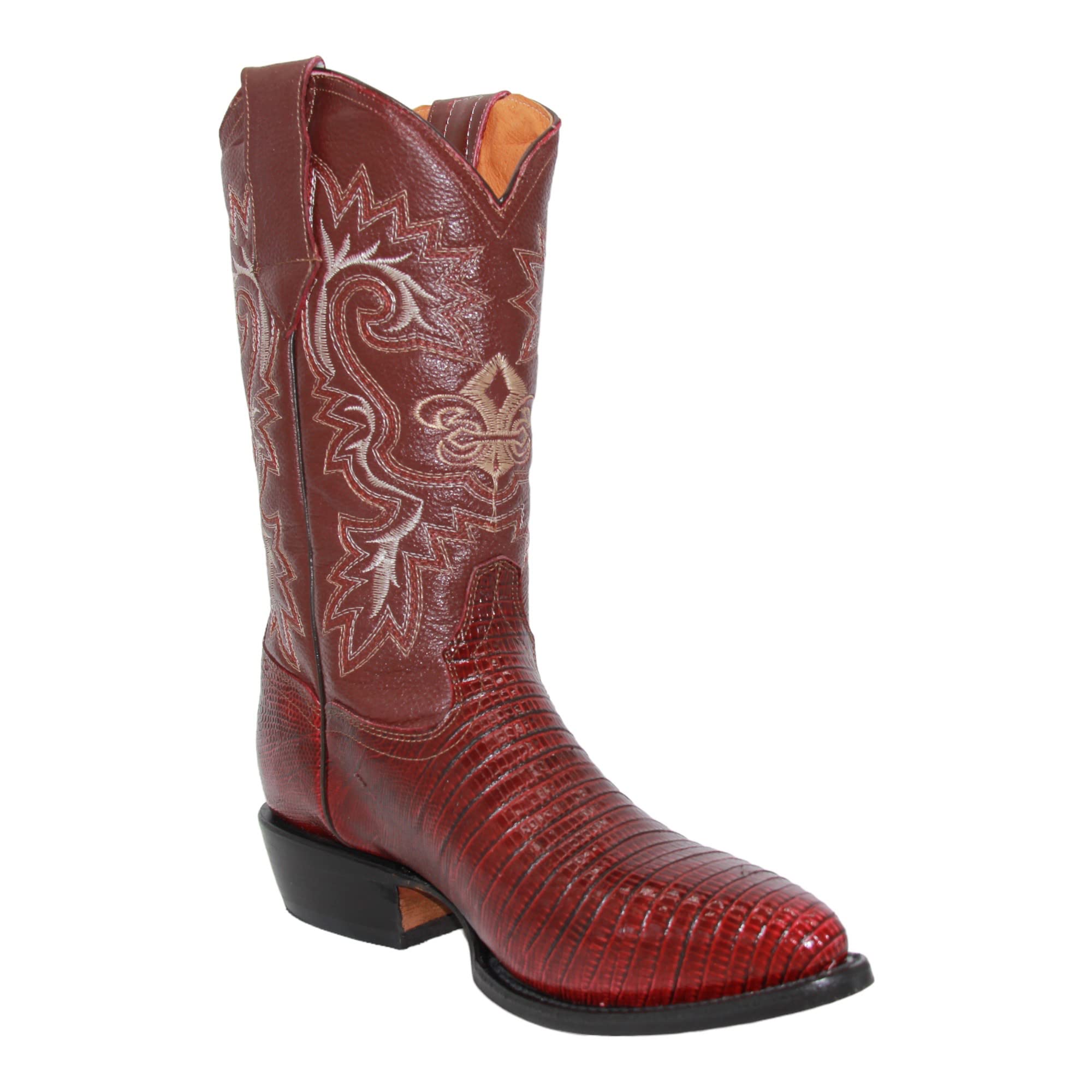 The Western Shops Men's genuine Leather Lizard Print J Toe Cowboy Boot
