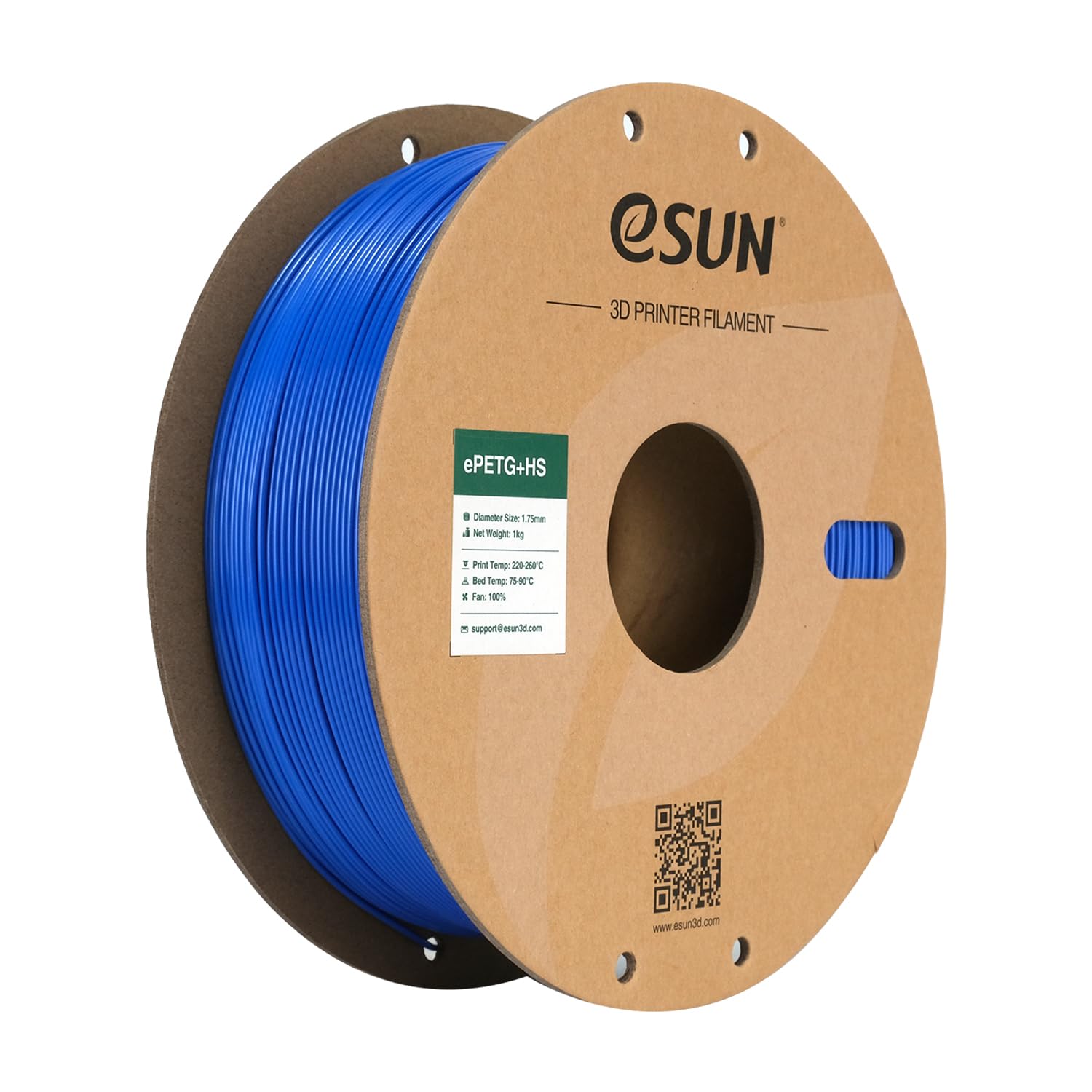 eSUN PETG 1,75 mm Filamento, filamento per stampante 3D ad alta velocità PETG+HS, precisione dimensionale +/- 0,03 mm, bobina da 1 kg (2,2 libbre) PETG ad alta velocità per stampanti, blu solido