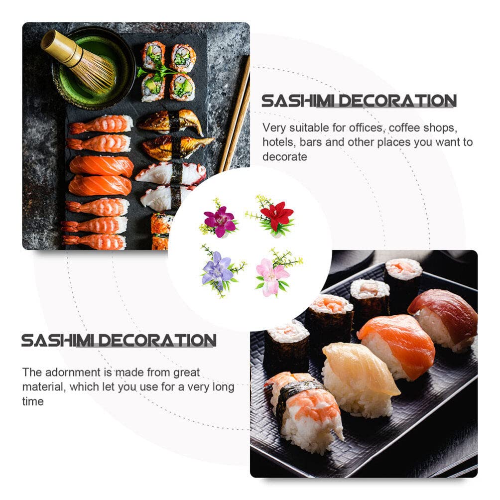 HOMSFOU Japanese Sushi Plate Decoration 8pcs Fake Orchid Japanese Style Sushi Sashimi Serving Plate Ornament Fish Tank Landscape Table Decoration - Image 3