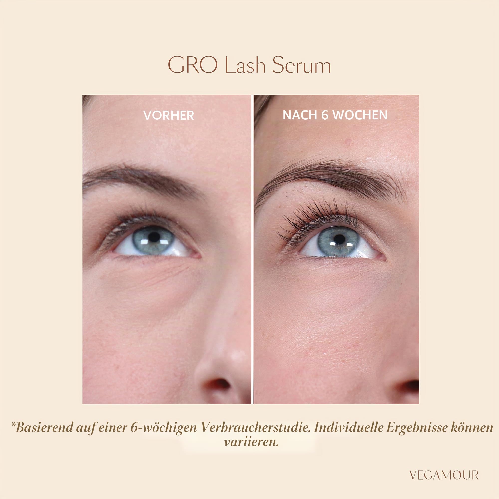 VEGAMOUR GRO Lash Serum Wimpernverstärker Veganes Wimpernserum für vollere, dickere Wimpern in nur 30 Tagen 3ml