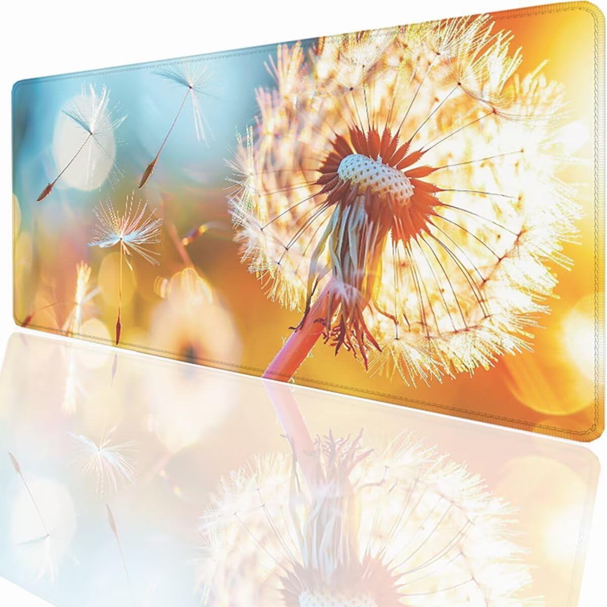 Alfombrilla Ratón Gaming XXL, Gaming Mouse Pad 1500x800x3mm, Protector Escritorio Antideslizante, Alfombrilla de Ratón Diente de leóN Flor Mousepad Grande Tapete Raton Jugadores PC Oficina LMDT2394