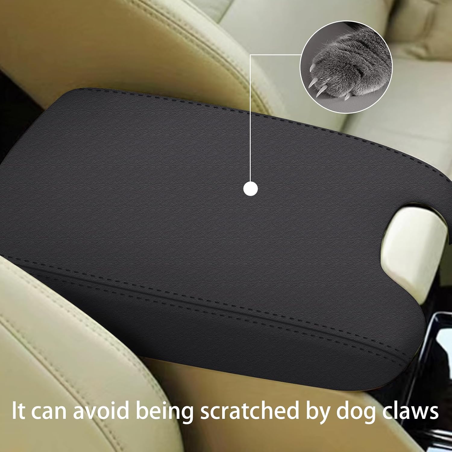 Center Console Cover for Honda Crosstour 2010-2015(Black),Waterproof Leather Anti-Scratch Armrest Cover for 2010 2012 2013 2014 2015 Honda Crosstour Accessories.