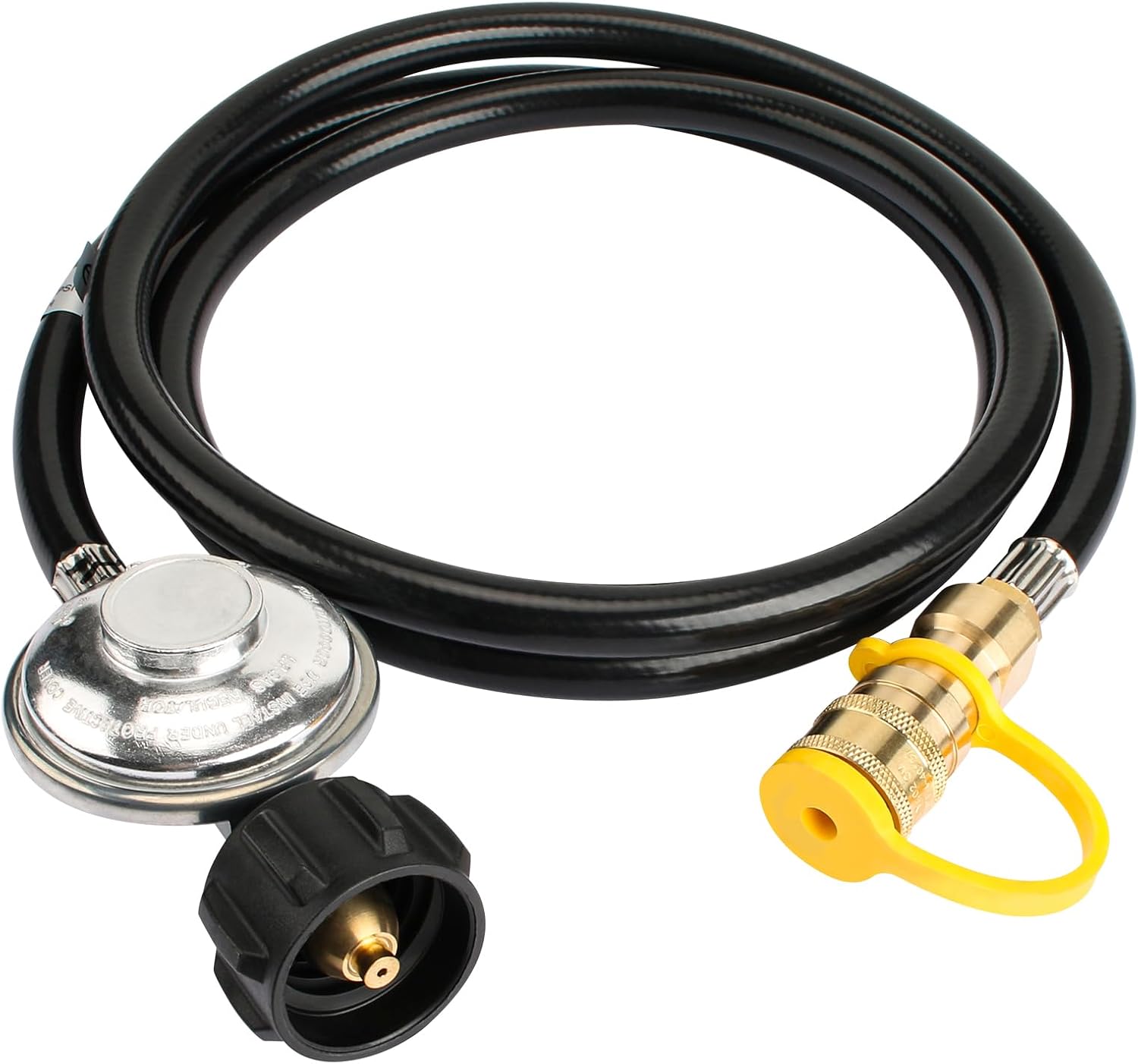 F271803 12ft Propane Hose with Regulator Fit for Big Buddy 3/8 Gas Quick Connect Disconnect,Propane Heater Hose Assembly to QCC1 Propane Tank for Indoor Outdoor Heater Gas Grill Connectors