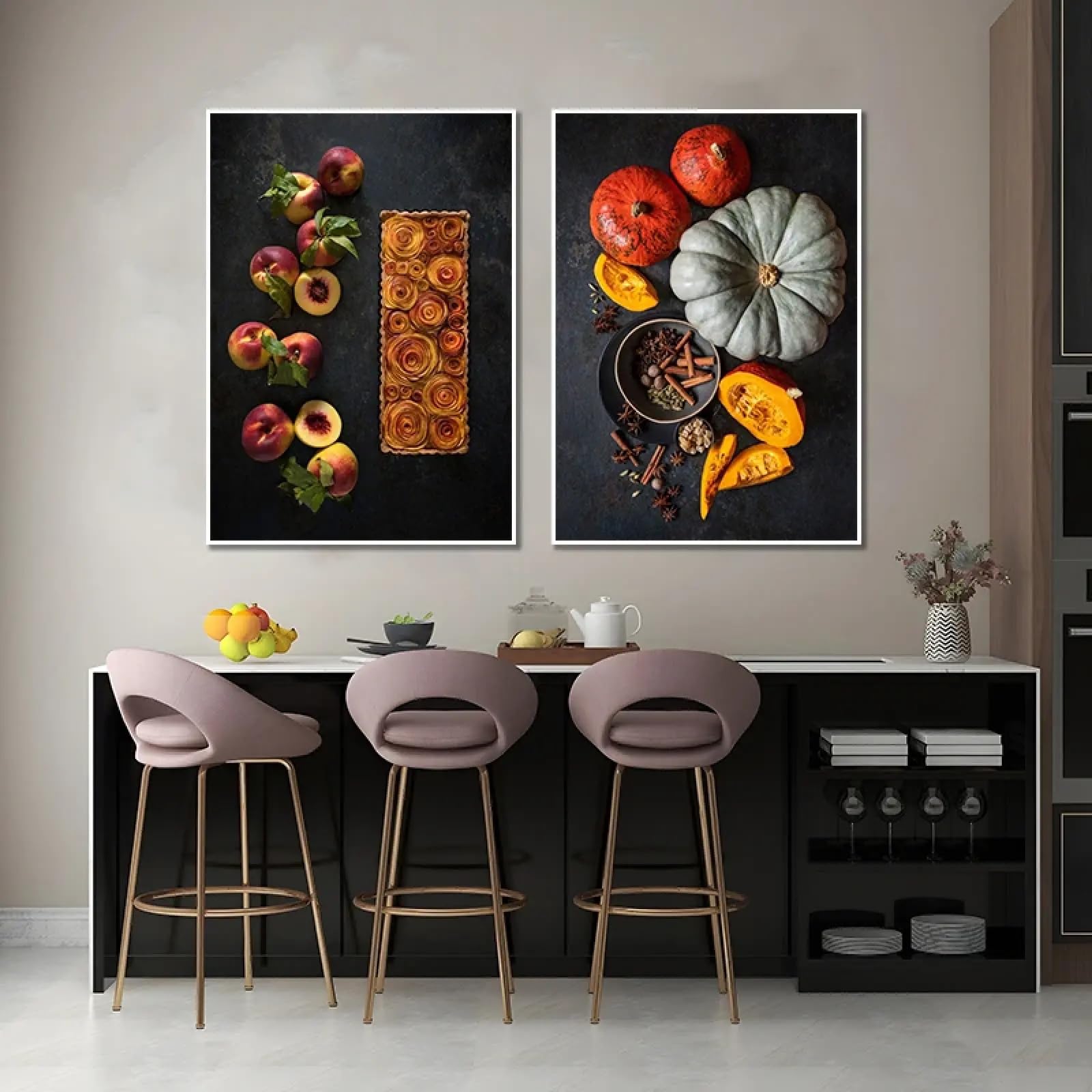 Affiche de nourriture toile 50x70 cm sans cadre pour déco cuisine
