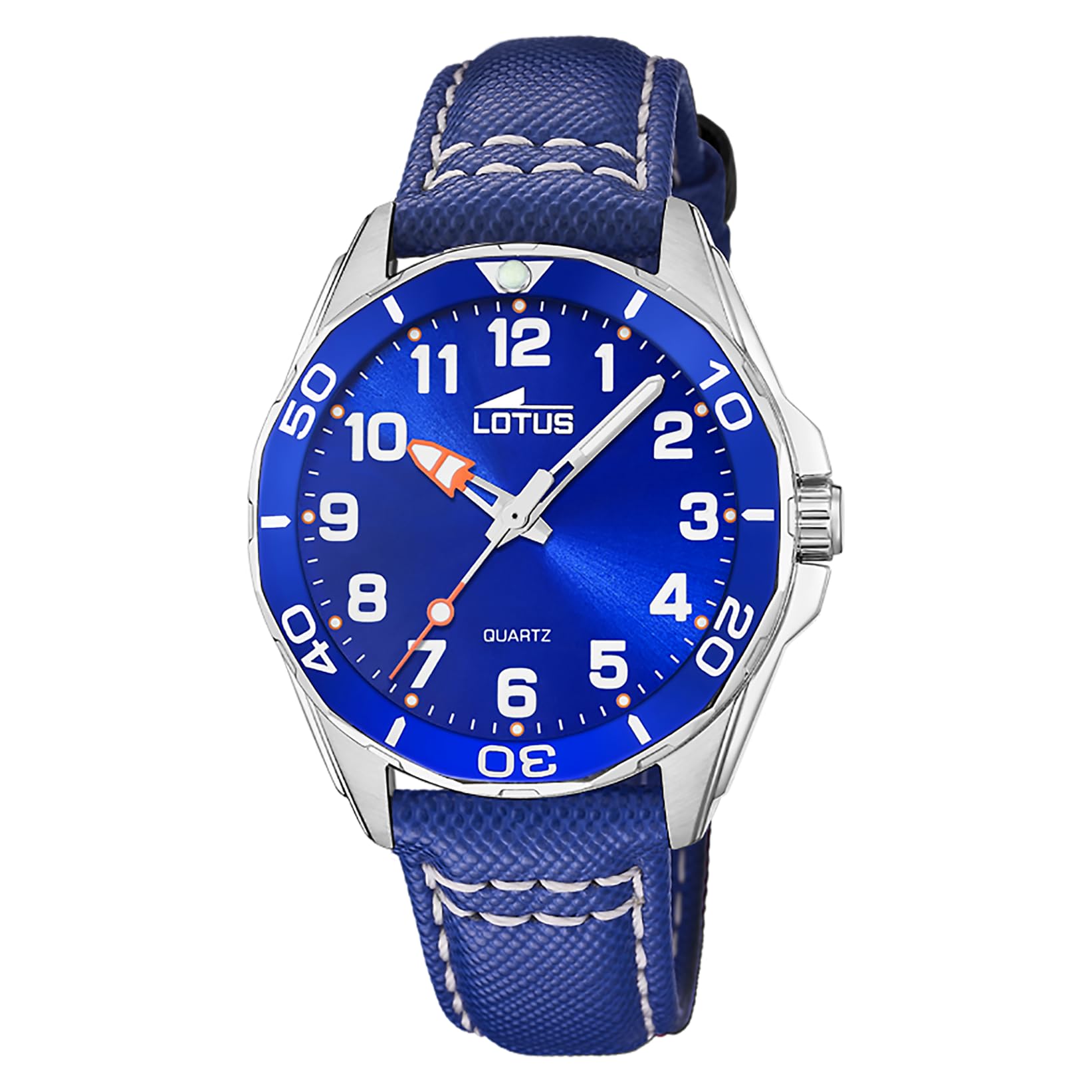 LOTUS Reloj Niño Analógico de Acero Inoxidable y Cuero Azul