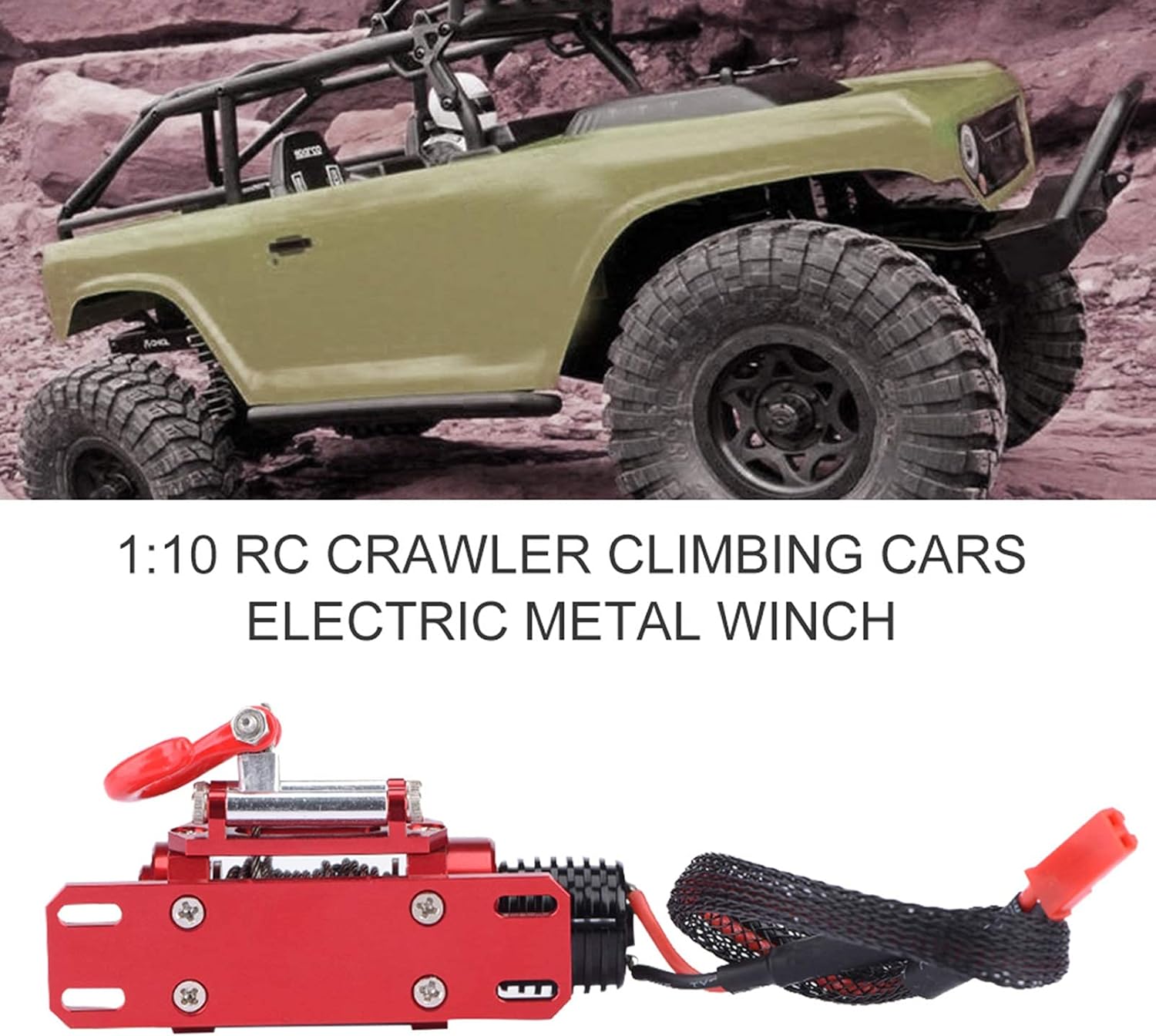 Tbest RC Car Crawler with Winch Controller - 1/10 Scale RC Model Vehicle Accessory