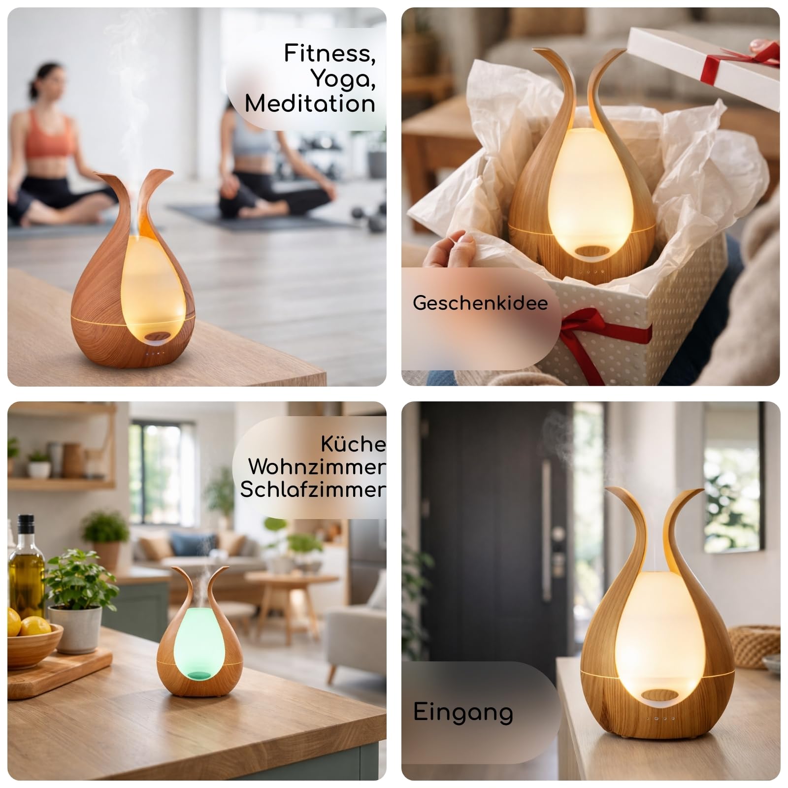 Duftdiffusor für ätherische Öle - 200ml - Premium-Design - Elektrischer Luftbefeuchter - Kontinuierliche oder abwechselnde Diffusion - Wellness und Aromatherapie - Zen'Arôme