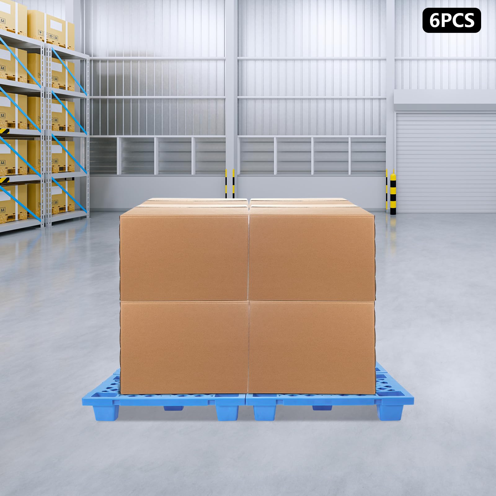 Pallet plastica deposito impilamento logistica industria trasporto 60 x 40 x 10 cm 100 kg capacità di carico per magazzino fabbrica e trasporto sicuro stabile e durevole (blu)