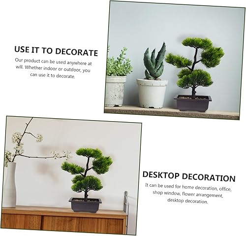 Miniatura 6 de 1 planta artificial en maceta de pino artificial, plantas de casa en maceta, decoración de árbol de pino simulado, decoración de escritorio, pino,